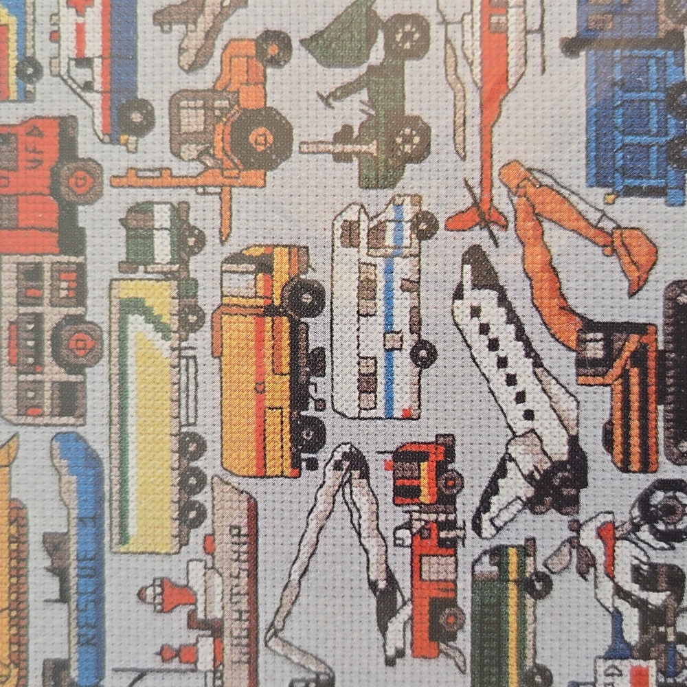 NWT Counted Cross Stitch Kit Trucks Cars Boats Space Shuttle Helicopters - Picture 3 of 9